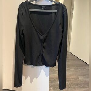 2/$15 Forever 21 Black Long Sleeve Top - Medium